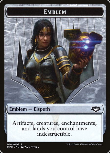 Emblem - Elspeth, Knight-Errant trading card from Mythic Edition: Guilds of Ravnica Emblem - Elspeth, Knight-Errant - Mythic Edition: Guilds of Ravnica Magic: The Gathering trading card
