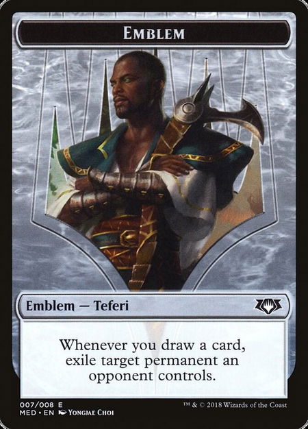 Emblem - Teferi, Hero of Dominaria - Mythic Edition: Guilds of Ravnica Magic: The Gathering trading card