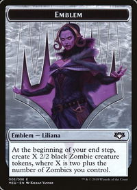 Emblem - Liliana, the Last Hope - Mythic Edition: Guilds of Ravnica (MED) #G5 - Token Magic: The Gathering Trading Card