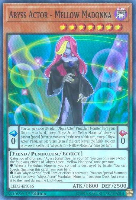 Abyss Actor - Mellow Madonna - Legendary Duelists: White Dragon Abyss YuGiOh trading card