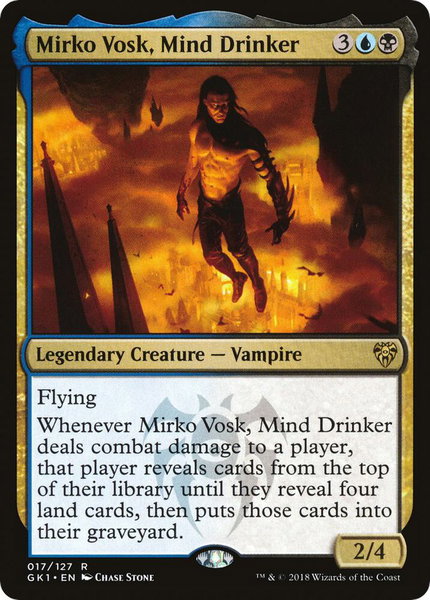 Mirko Vosk, Mind Drinker trading card from Guilds of Ravnica: Guild Kits Mirko Vosk, Mind Drinker - Guilds of Ravnica: Guild Kits Magic: The Gathering trading card