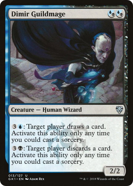 Dimir Guildmage trading card from Guilds of Ravnica: Guild Kits Dimir Guildmage - Guilds of Ravnica: Guild Kits Magic: The Gathering trading card