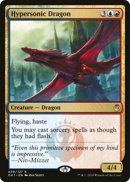 Hypersonic Dragon trading card from Guilds of Ravnica: Guild Kits Hypersonic Dragon - Guilds of Ravnica: Guild Kits Magic: The Gathering trading card