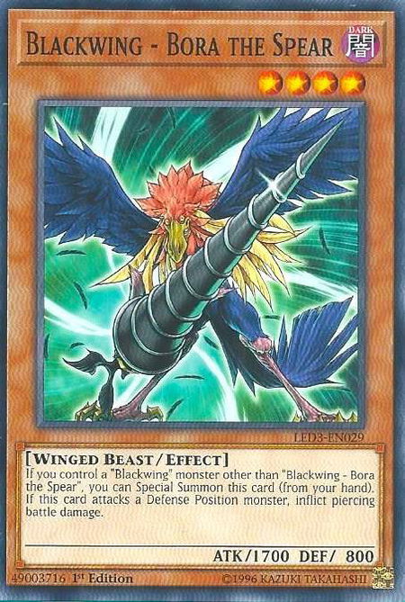 Blackwing - Bora the Spear - Legendary Duelists: White Dragon Abyss YuGiOh trading card