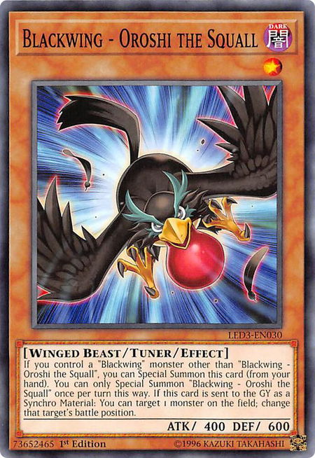 Blackwing - Oroshi the Squall - Legendary Duelists: White Dragon Abyss YuGiOh trading card
