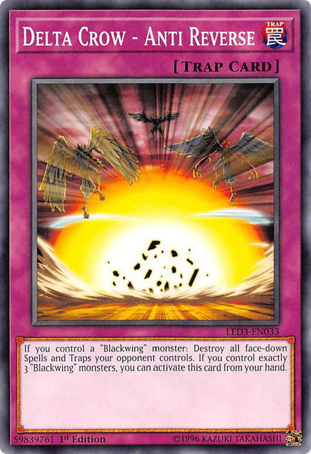 Delta Crow - Anti Reverse trading card from Legendary Duelists: White Dragon Abyss Delta Crow - Anti Reverse - Legendary Duelists: White Dragon Abyss YuGiOh trading card