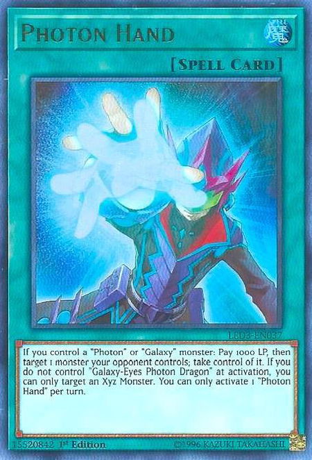 Photon Hand trading card from Legendary Duelists: White Dragon Abyss Photon Hand - Legendary Duelists: White Dragon Abyss YuGiOh trading card