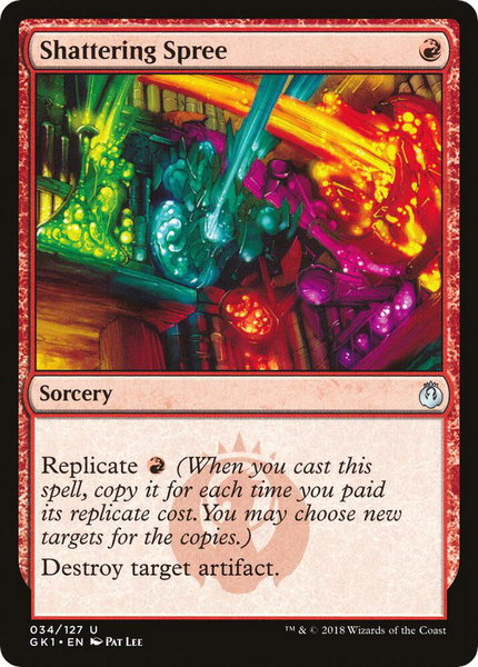 Shattering Spree trading card from Guilds of Ravnica: Guild Kits Shattering Spree - Guilds of Ravnica: Guild Kits Magic: The Gathering trading card