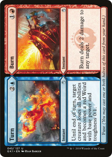 Turn // Burn trading card from Guilds of Ravnica: Guild Kits Turn // Burn - Guilds of Ravnica: Guild Kits Magic: The Gathering trading card
