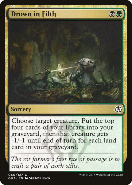 Drown in Filth trading card from Guilds of Ravnica: Guild Kits Drown in Filth - Guilds of Ravnica: Guild Kits Magic: The Gathering trading card