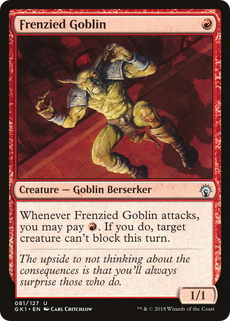 Frenzied Goblin - Guilds of Ravnica: Guild Kits Magic: The Gathering trading card