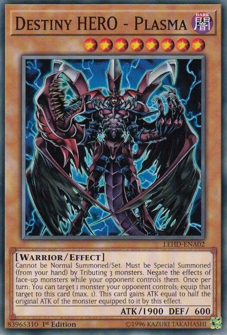 Destiny HERO - Plasma - Legendary Hero Decks YuGiOh trading card