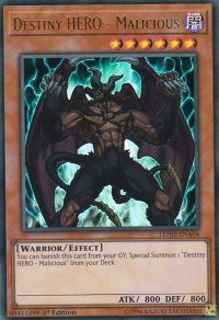 Destiny HERO - Malicious (UR) - Legendary Hero Decks (LDK4) #LEHD-ENA04 - Ultra Rare YuGiOh Trading Card