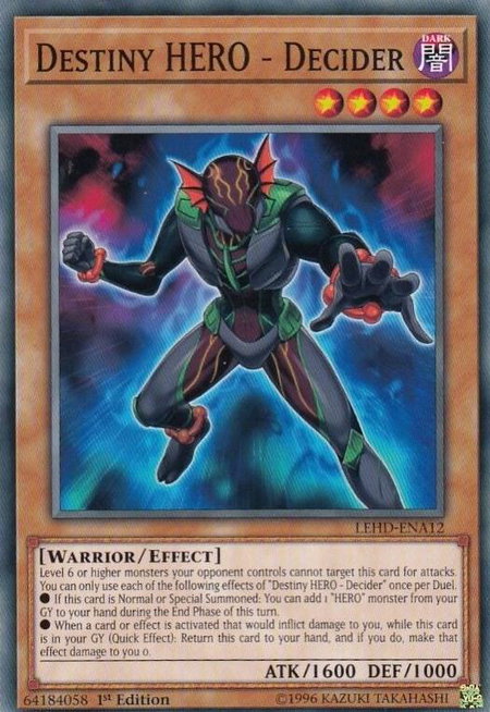 Destiny HERO - Decider - Legendary Hero Decks YuGiOh trading card