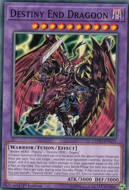 Destiny End Dragoon trading card from Legendary Hero Decks Destiny End Dragoon - Legendary Hero Decks YuGiOh trading card