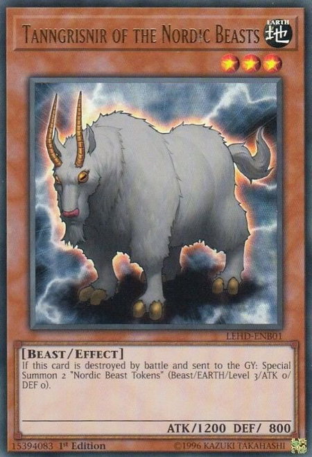 Tanngrisnir of the Nordic Beasts (UR) trading card from Legendary Hero Decks Tanngrisnir of the Nordic Beasts (UR) - Legendary Hero Decks YuGiOh trading card
