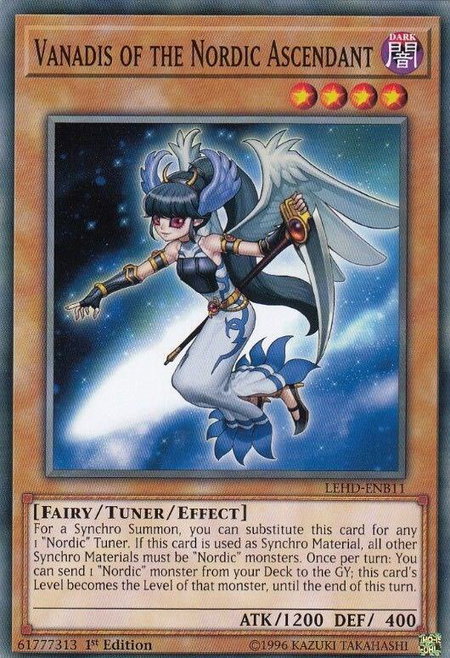 Vanadis of the Nordic Ascendant trading card from Legendary Hero Decks Vanadis of the Nordic Ascendant - Legendary Hero Decks YuGiOh trading card