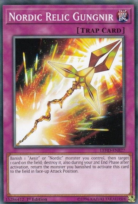 Nordic Relic Gungnir trading card from Legendary Hero Decks Nordic Relic Gungnir - Legendary Hero Decks YuGiOh trading card