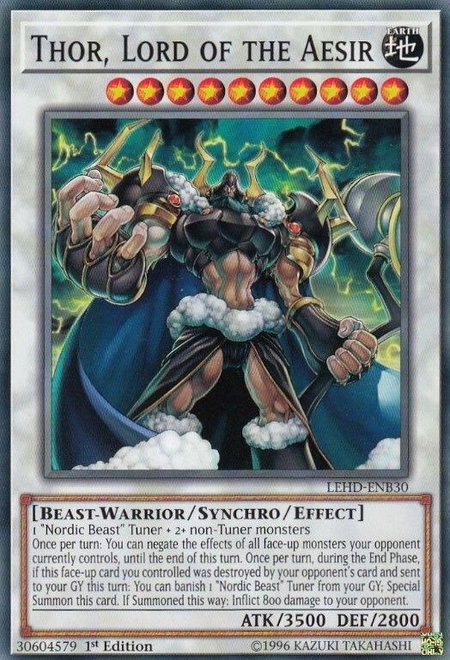 Thor, Lord of the Aesir - Legendary Hero Decks YuGiOh trading card