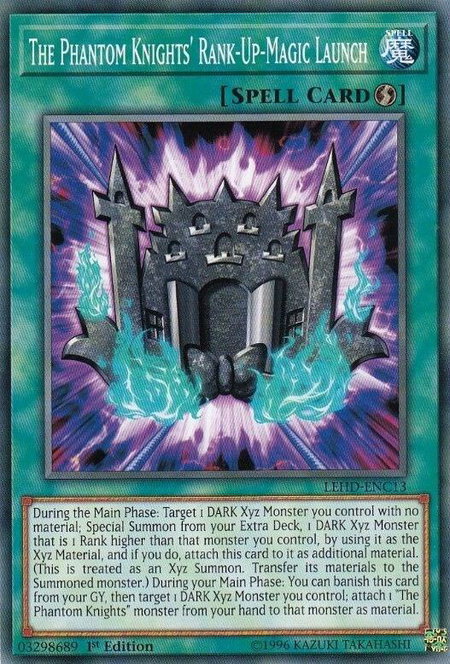 The Phantom Knights' Rank-Up-Magic Launch trading card from Legendary Hero Decks The Phantom Knights' Rank-Up-Magic Launch - Legendary Hero Decks YuGiOh trading card