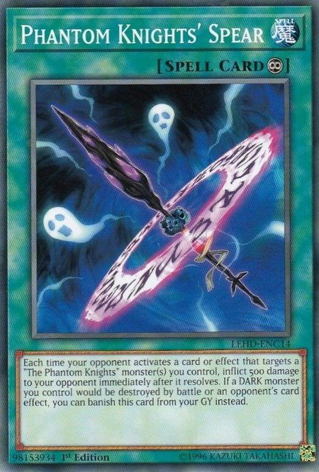 Phantom Knights' Spear trading card from Legendary Hero Decks Phantom Knights' Spear - Legendary Hero Decks YuGiOh trading card