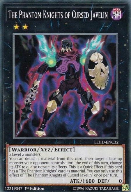 The Phantom Knights of Cursed Javelin trading card from Legendary Hero Decks The Phantom Knights of Cursed Javelin - Legendary Hero Decks YuGiOh trading card