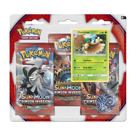 Crimson Invasion 3 Pack Blister [Decidueye] - SM - Crimson Invasion Pokémon trading card