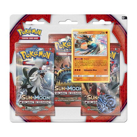 Crimson Invasion 3 Pack Blister [Lucario] - SM - Crimson Invasion Pokémon trading card