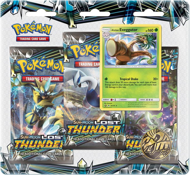 Lost Thunder 3 Pack Blister [Alolan Exeggutor] - SM - Lost Thunder Pokémon trading card