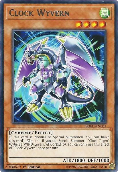 Clock Wyvern trading card from Soul Fusion Clock Wyvern - Soul Fusion YuGiOh trading card