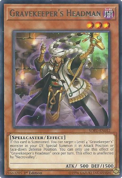 Gravekeeper's Headman trading card from Soul Fusion Gravekeeper's Headman - Soul Fusion YuGiOh trading card