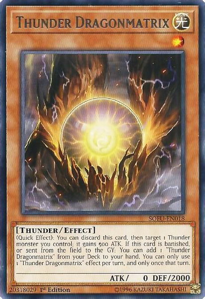 Thunder Dragonmatrix trading card from Soul Fusion Thunder Dragonmatrix - Soul Fusion YuGiOh trading card