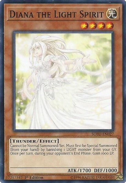 Diana the Light Spirit trading card from Soul Fusion Diana the Light Spirit - Soul Fusion YuGiOh trading card