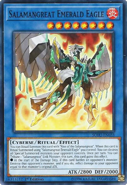 Salamangreat Emerald Eagle - Soul Fusion YuGiOh trading card