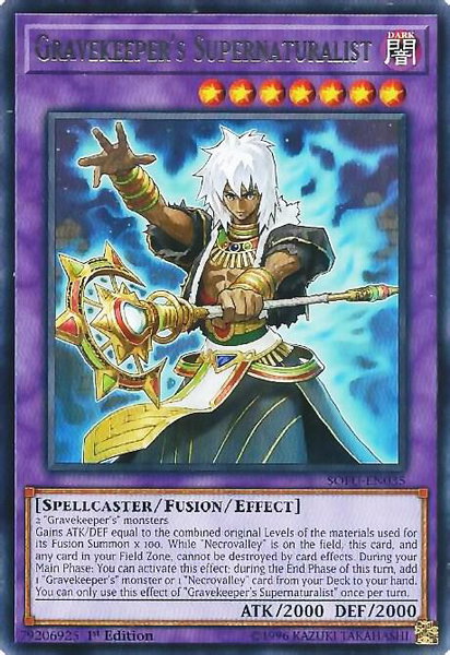 Gravekeeper's Supernaturalist trading card from Soul Fusion Gravekeeper's Supernaturalist - Soul Fusion YuGiOh trading card