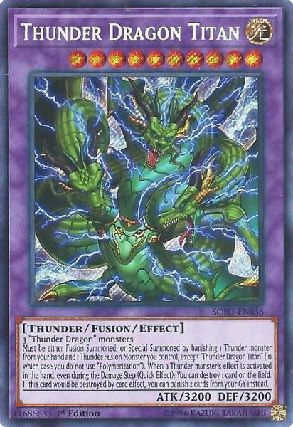 Thunder Dragon Titan - Soul Fusion YuGiOh trading card