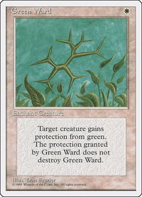 Green Ward - Fourth Edition (4ED) #27 - Uncommon Magic: The Gathering Trading Card