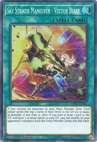 Sky Striker Maneuver - Vector Blast trading card from Soul Fusion Sky Striker Maneuver - Vector Blast - Soul Fusion YuGiOh trading card