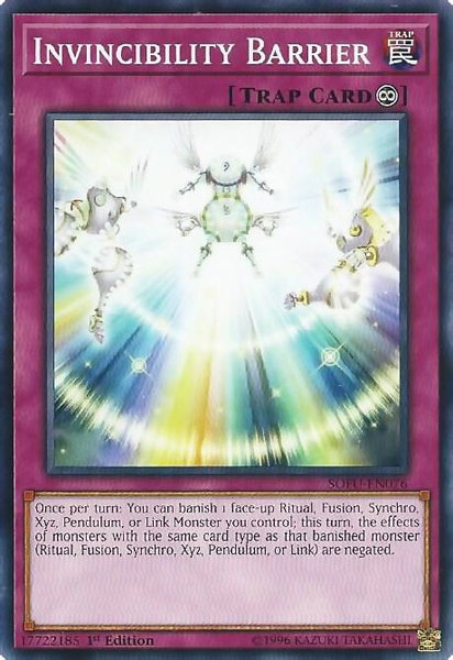 Invincibility Barrier - Soul Fusion YuGiOh trading card