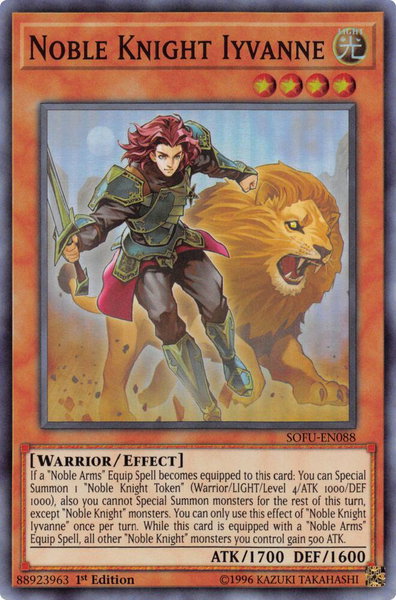 Noble Knight Iyvanne trading card from Soul Fusion Noble Knight Iyvanne - Soul Fusion YuGiOh trading card
