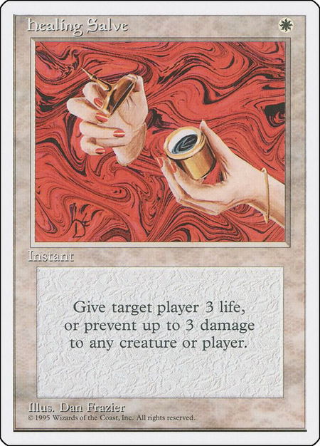 Healing Salve trading card from Fourth Edition Healing Salve - Fourth Edition Magic: The Gathering trading card