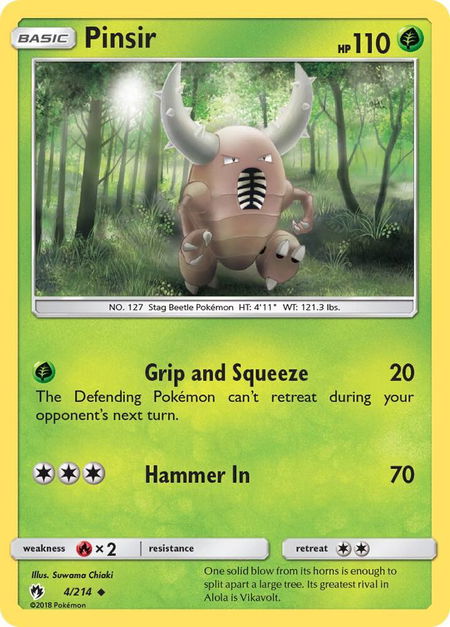 Pinsir - SM - Lost Thunder Pokémon trading card