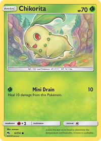 Chikorita (6) - SM - Lost Thunder (SM8) #6/214 - Common Pokémon Trading Card