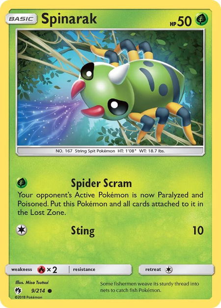 Spinarak - SM - Lost Thunder Pokémon trading card