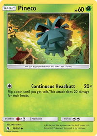 Pineco - SM - Lost Thunder (SM8) #15/214 - Common Pokémon Trading Card