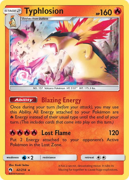 Typhlosion - SM - Lost Thunder Pokémon trading card
