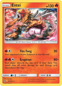 Entei - SM - Lost Thunder (SM8) #47/214 - Rare Pokémon Trading Card