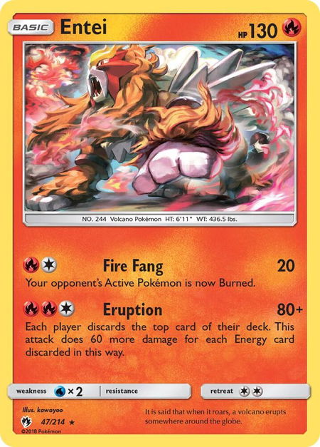 Entei - SM - Lost Thunder Pokémon trading card
