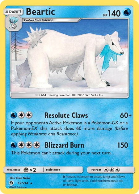 Beartic - SM - Lost Thunder Pokémon trading card