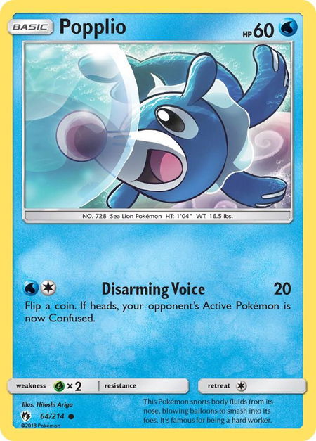 Popplio (64) - SM - Lost Thunder Pokémon trading card